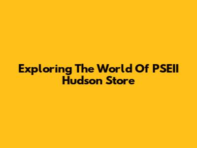 Exploring The World Of PSEII Hudson Store