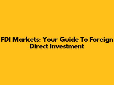 FDI Markets: Your Guide To Foreign Direct Investment