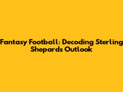 Fantasy Football: Decoding Sterling Shepard's Outlook