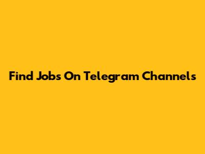 Find Jobs On Telegram Channels