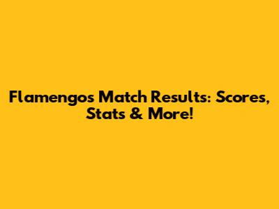 Flamengo's Match Results: Scores, Stats & More!