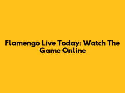 Flamengo Live Today: Watch The Game Online