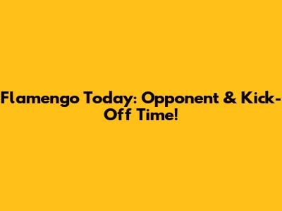 Flamengo Today: Opponent & Kick-Off Time!