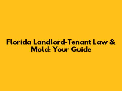 Florida Landlord-Tenant Law & Mold: Your Guide