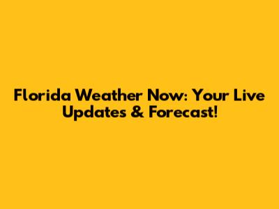 Florida Weather Now: Your Live Updates & Forecast!