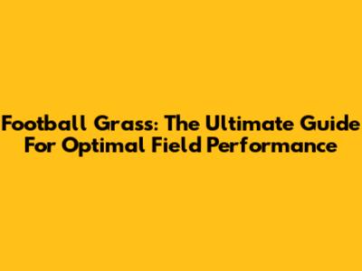 Football Grass: The Ultimate Guide For Optimal Field Performance