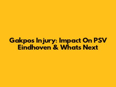 Gakpo's Injury: Impact On PSV Eindhoven & What's Next
