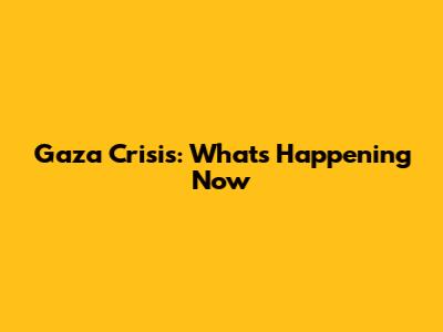 Gaza Crisis: What's Happening Now