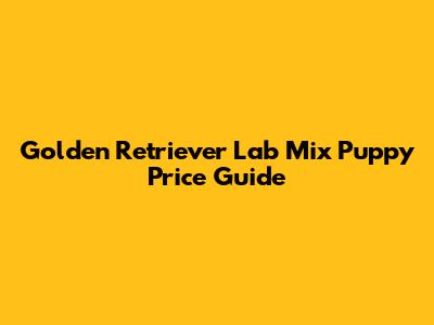 Golden Retriever Lab Mix Puppy Price Guide