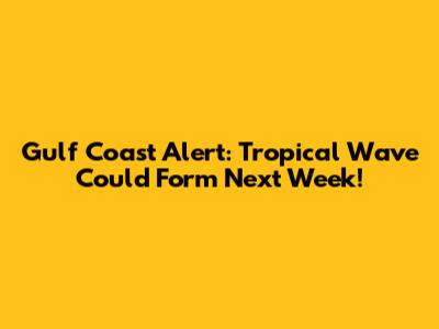 Gulf Coast Alert: Tropical Wave Could Form Next Week!