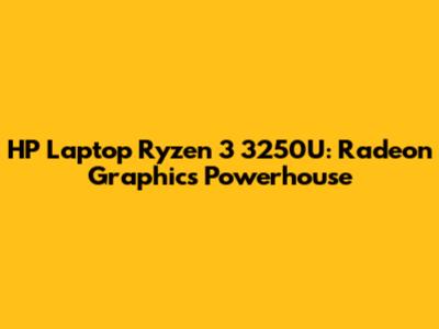 HP Laptop Ryzen 3 3250U: Radeon Graphics Powerhouse