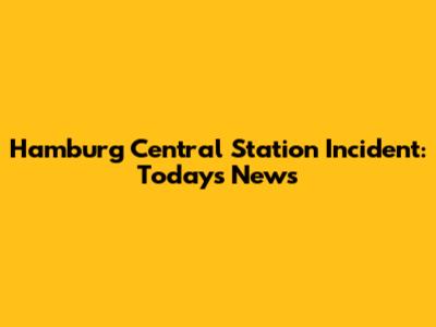 Hamburg Central Station Incident: Today's News