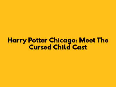 Harry Potter Chicago: Meet The Cursed Child Cast