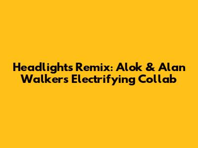 Headlights Remix: Alok & Alan Walker's Electrifying Collab