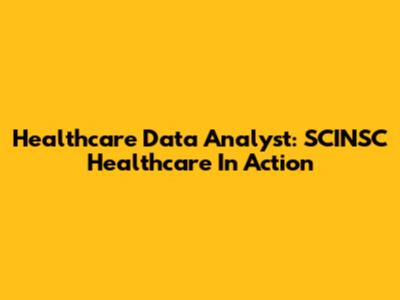 Healthcare Data Analyst: SCINSC Healthcare In Action