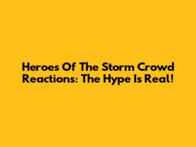 Heroes Of The Storm Crowd Reactions: The Hype Is Real!