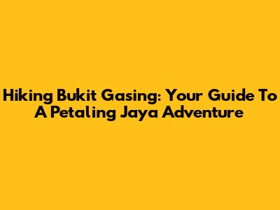 Hiking Bukit Gasing: Your Guide To A Petaling Jaya Adventure