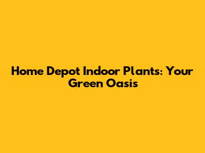 Home Depot Indoor Plants: Your Green Oasis