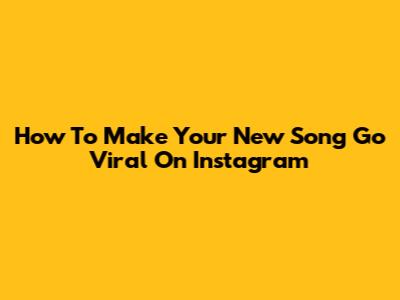 How To Make Your New Song Go Viral On Instagram