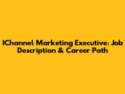 IChannel Marketing Executive: Job Description & Career Path