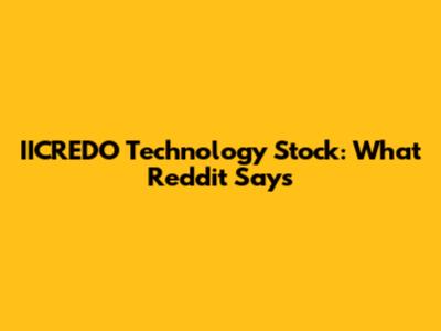 IICREDO Technology Stock: What Reddit Says