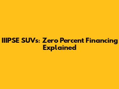 IIIPSE SUV's: Zero Percent Financing Explained