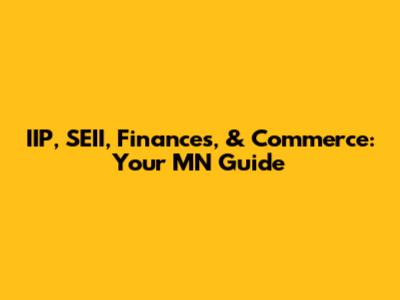 IIP, SEII, Finances, & Commerce: Your MN Guide