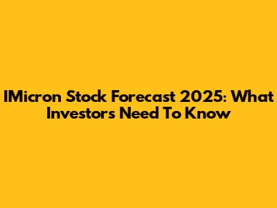 IMicron Stock Forecast 2025: What Investors Need To Know