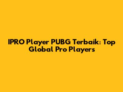 IPRO Player PUBG Terbaik: Top Global Pro Players