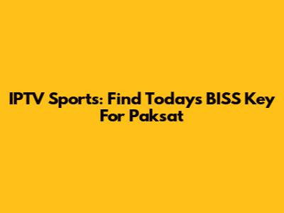 IPTV Sports: Find Today's BISS Key For Paksat