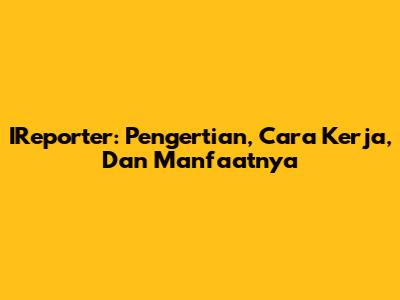 IReporter: Pengertian, Cara Kerja, Dan Manfaatnya