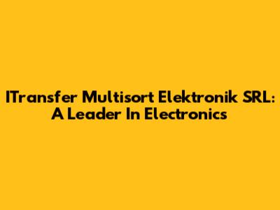 ITransfer Multisort Elektronik SRL: A Leader In Electronics