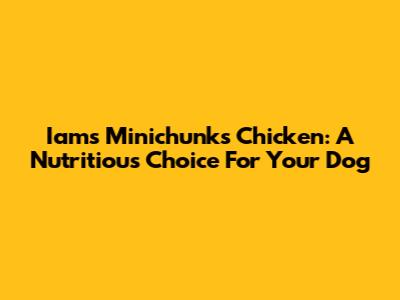 Iams Minichunks Chicken: A Nutritious Choice For Your Dog