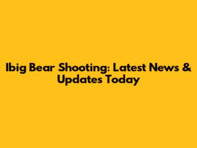 Ibig Bear Shooting: Latest News & Updates Today