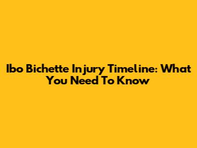Ibo Bichette Injury Timeline: What You Need To Know
