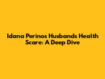 Idana Perino's Husband's Health Scare: A Deep Dive
