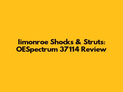 Iimonroe Shocks & Struts: OESpectrum 37114 Review
