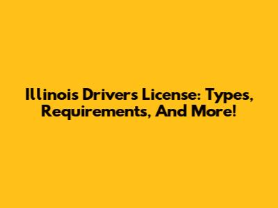 Illinois Driver's License: Types, Requirements, And More!