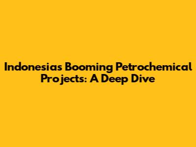Indonesia's Booming Petrochemical Projects: A Deep Dive