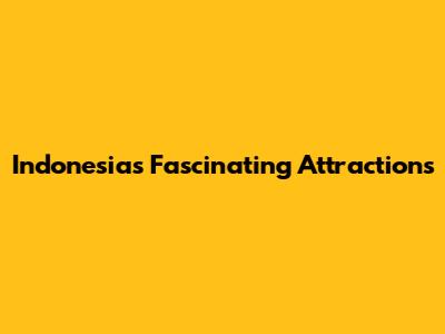 Indonesia's Fascinating Attractions