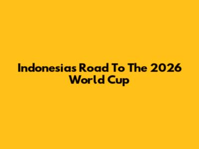 Indonesia's Road To The 2026 World Cup