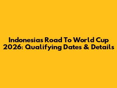 Indonesia's Road To World Cup 2026: Qualifying Dates & Details