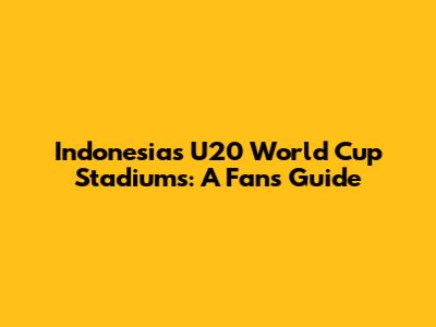 Indonesia's U20 World Cup Stadiums: A Fan's Guide