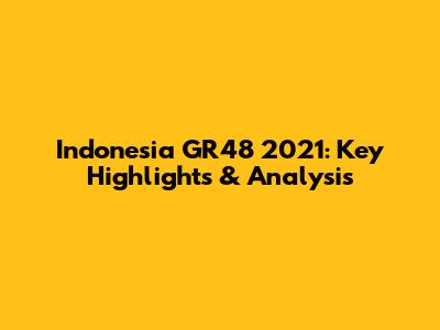 Indonesia GR48 2021: Key Highlights & Analysis