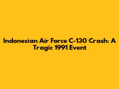 Indonesian Air Force C-130 Crash: A Tragic 1991 Event