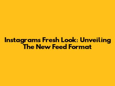 Instagram's Fresh Look: Unveiling The New Feed Format