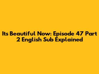 It's Beautiful Now: Episode 47 Part 2 English Sub Explained