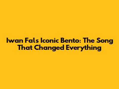 Iwan Fals' Iconic 'Bento': The Song That Changed Everything