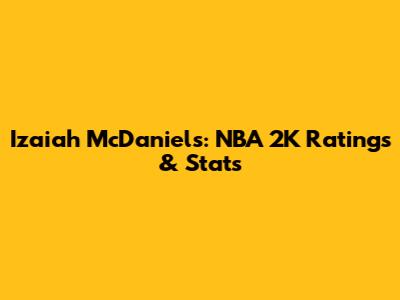 Izaiah McDaniels: NBA 2K Ratings & Stats