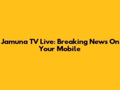 Jamuna TV Live: Breaking News On Your Mobile